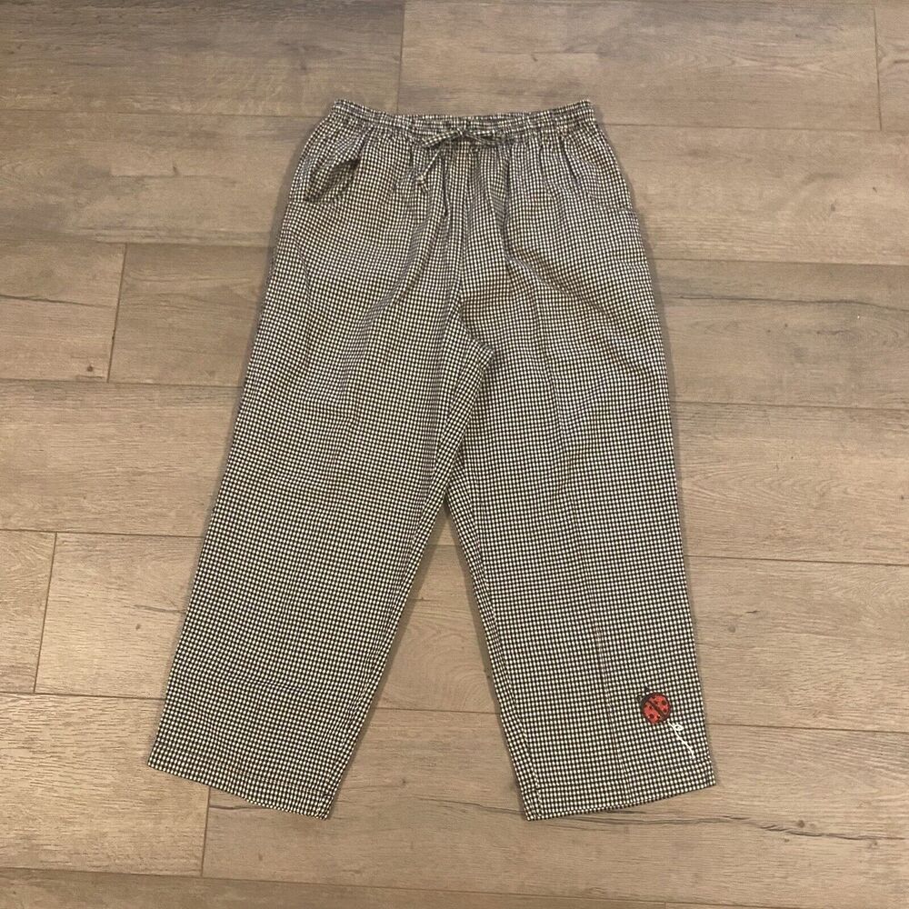 Lemon Grove Pull On Capri Pants ~ Sz S ~ Black & White ~ High Rise ~ Checkered